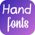 hand fonts android application logo